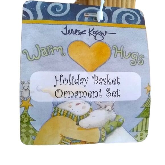 Teresa Kogut Holiday Basket Ornament Set Peace Love Faith Believe 🩷🌟🩷 - Picture 5 of 5